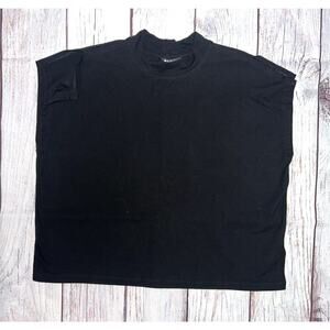 Athleta Shirt Women's Pullover Oversize Black Preppy Casual Mock Neck Size XL